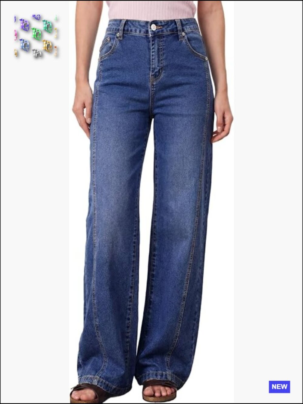 High Waisted Wide Leg Jeans Front Seam Straight Denim Pants Y2K Chic